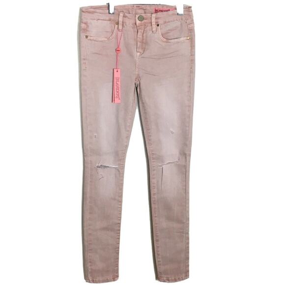 BLANK NYC Skinny Jeans Distressed Girls Pink Size 14 - Picture 1 of 9
